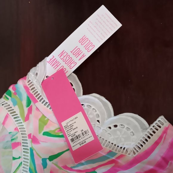 NWT Lilly Pulitzer Agee Dress Croc My World Lace Trim  Dress Size XS Summer cool - Picture 4 of 15